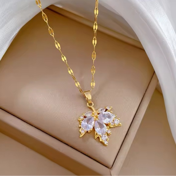 Gold Filled Cubic Zirconia Lead Necklace - Picture 1 of 1